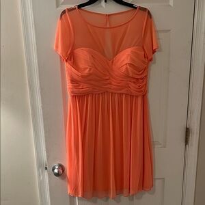 Elegant Coral Chiffon Dress